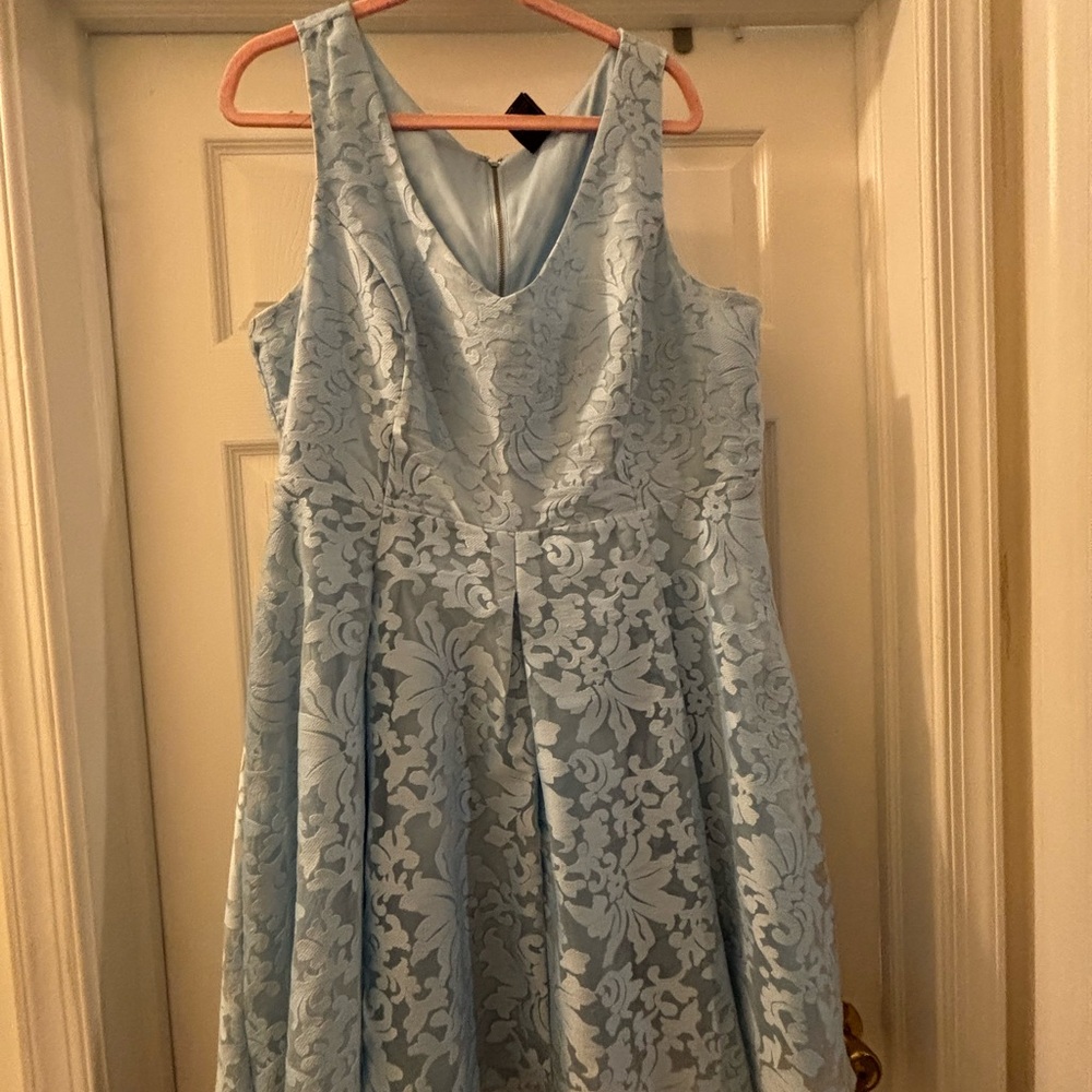 Torrid Light Blue Dress with Embroidered Detail
